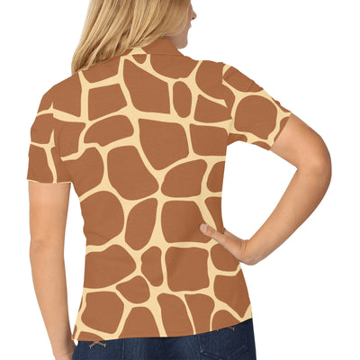 Giraffe Texture Print Women's Polo Shirt