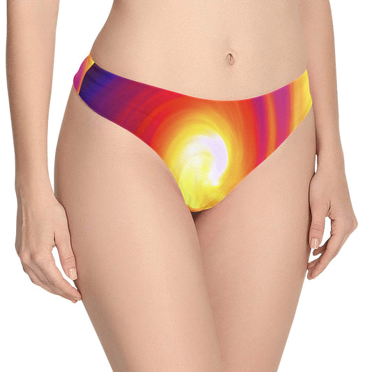 Vortex Twist Swirl Flame Themed Women's Thongs