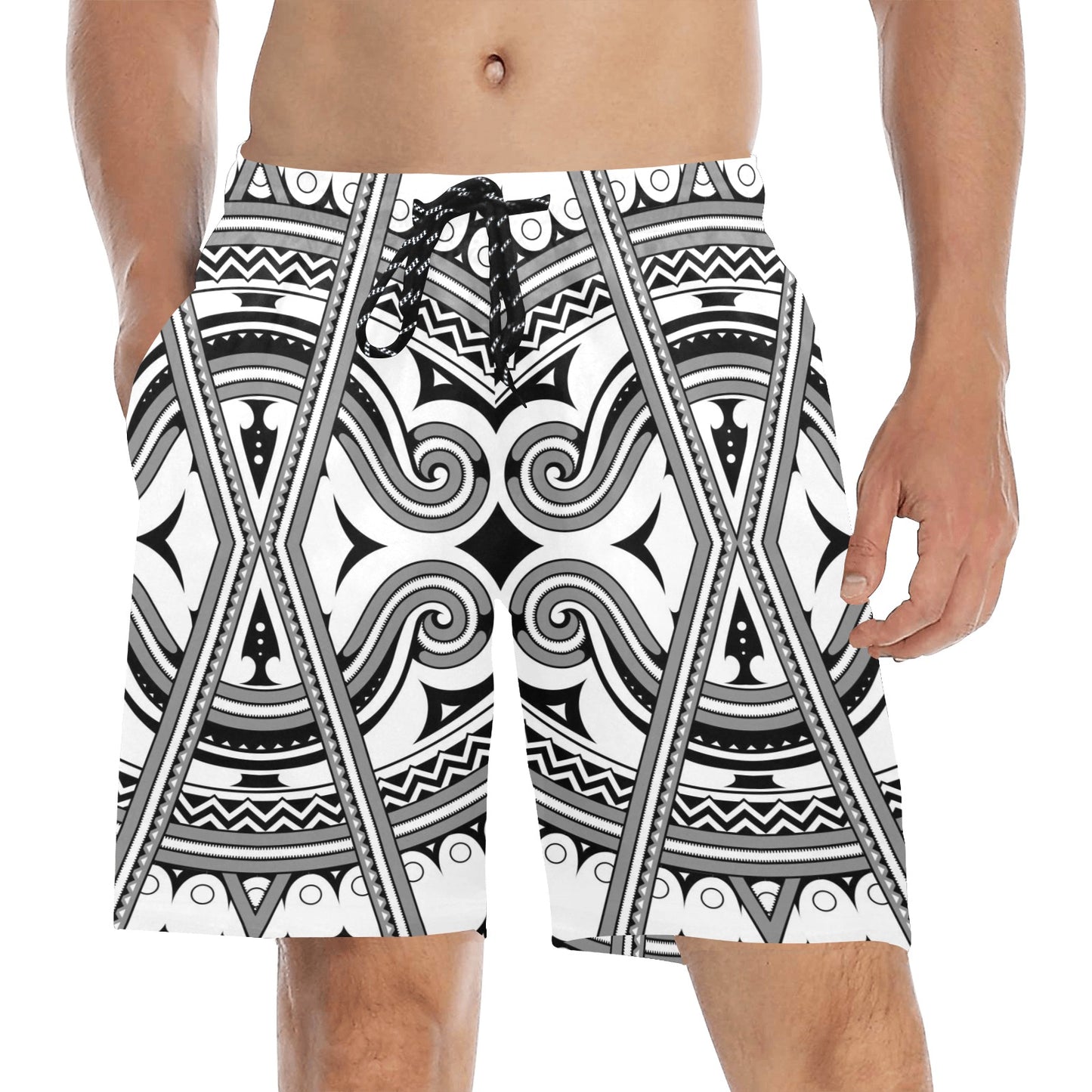 Samoan Pattern Print Design LKS302 Men's Swim Trunks Beach Shorts