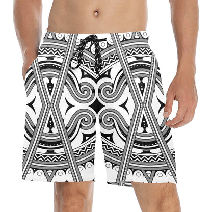 Samoan Pattern Print Design LKS302 Men's Swim Trunks Beach Shorts