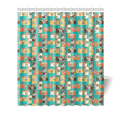 Camera Pattern Print Design 02 Shower Curtain