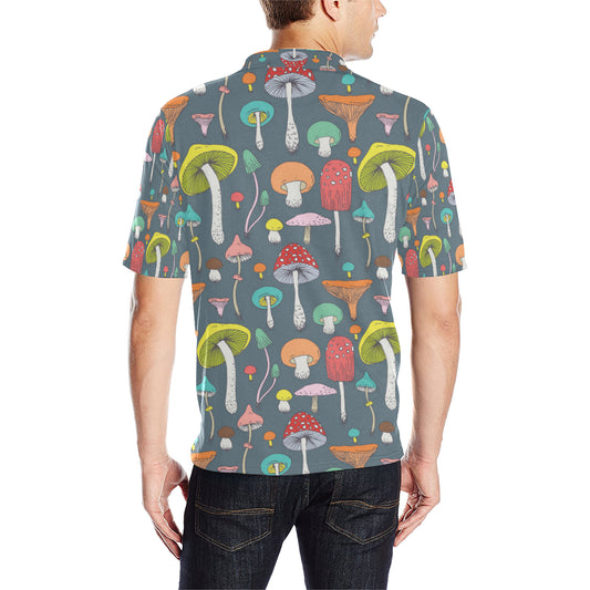 Mushroom Pattern Print Design A03 Men Polo Shirt