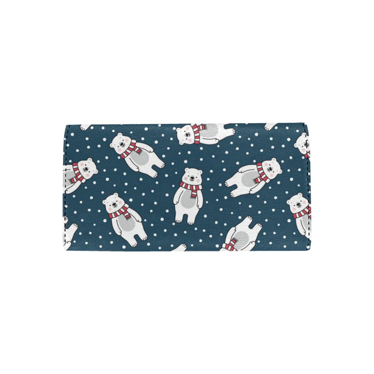 Polar Bear Pattern Print Design PB05 Women's Trifold Wallet