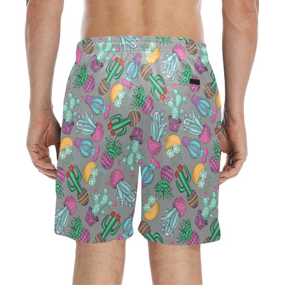 Cactus Colorful Print Pattern Men's Swim Trunks Beach Shorts