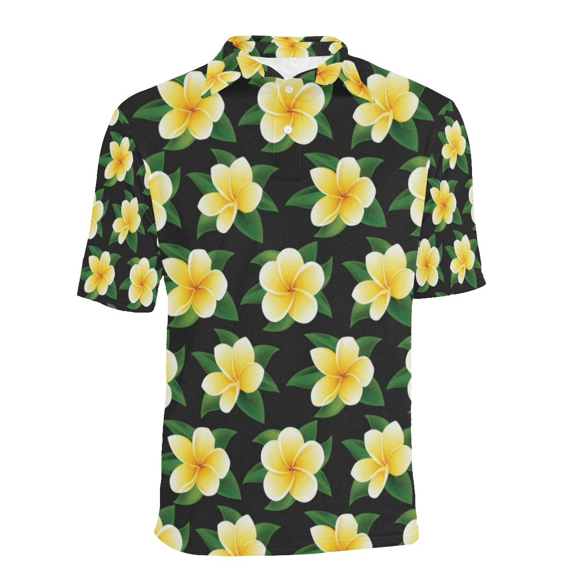 Plumeria Pattern Print Design A03 Men Polo Shirt