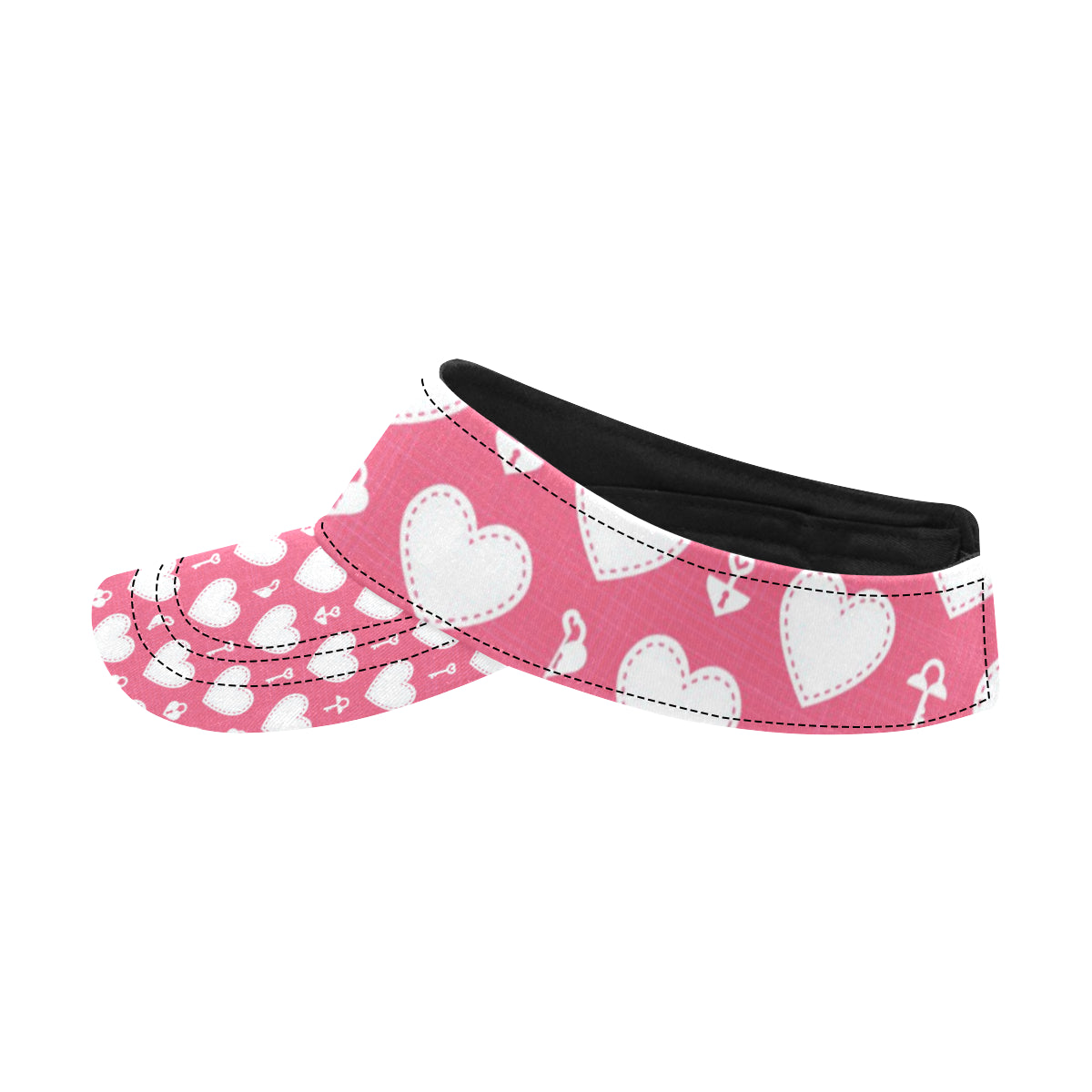 Heart Key Pattern Print Design HE09 Unisex Sun Visor
