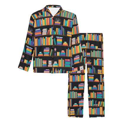 Book Pattern Print Design 05 Men's Long Pajama Set
