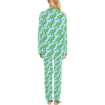 T Rex Pattern Print Design A01 Women's Long Pajama Set