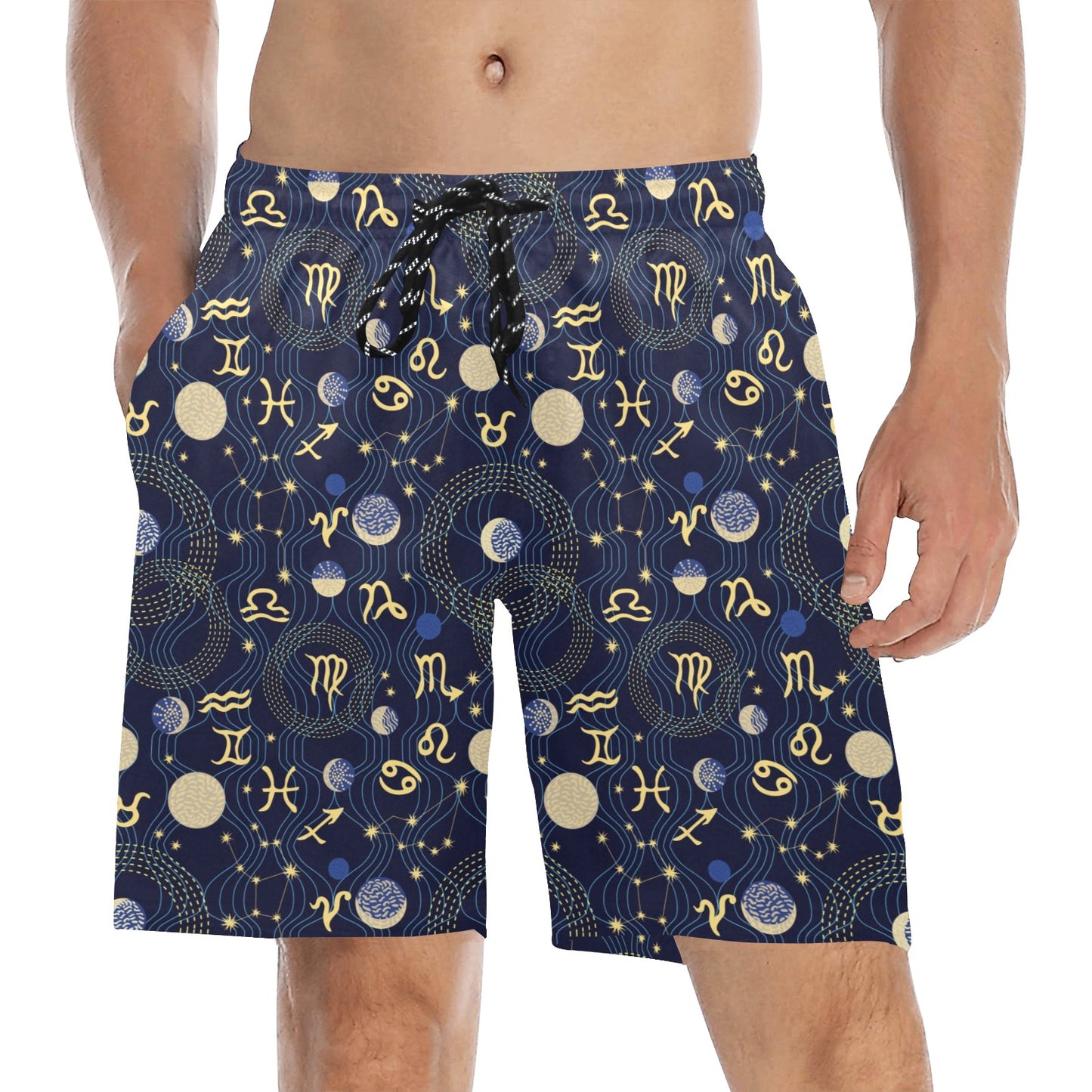 Zodiac Print Design LKS302 Men's Swim Trunks Beach Shorts