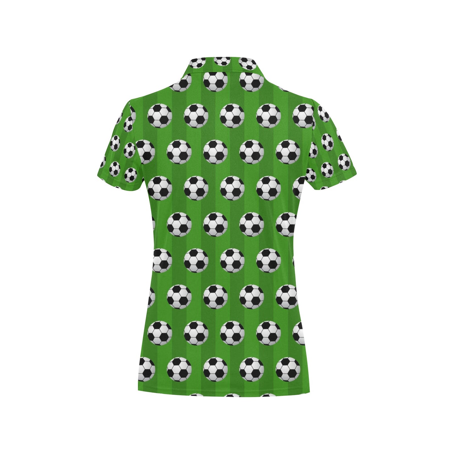 Soccer Ball Green Backgrpund Print Women's Polo Shirt