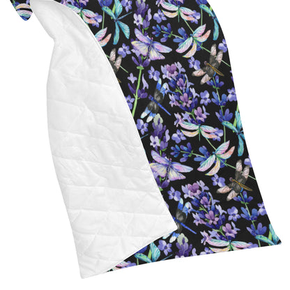 Lavender Dragonfly Pattern Print Design LV03 Premium Quilt