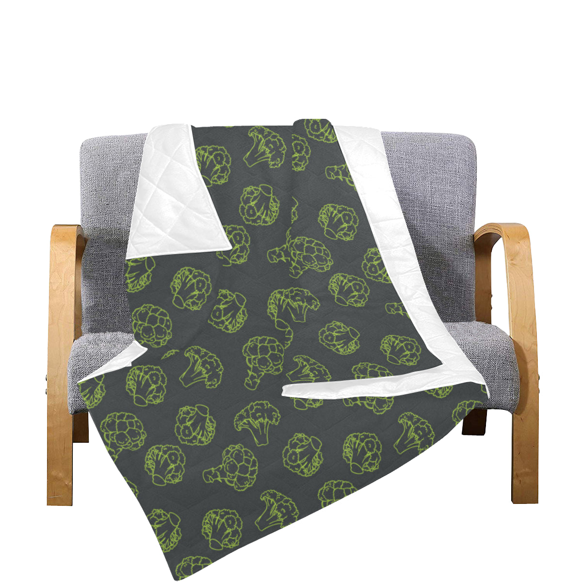 Broccoli Pattern Print Design 01 Premium Quilt