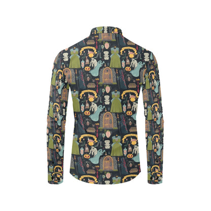Creepy Halloween Print Design LKS304 Men's Long Sleeve Dress Shirt