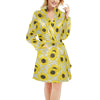 Sunflower Print Design LKS309 Women's Fleece Robe