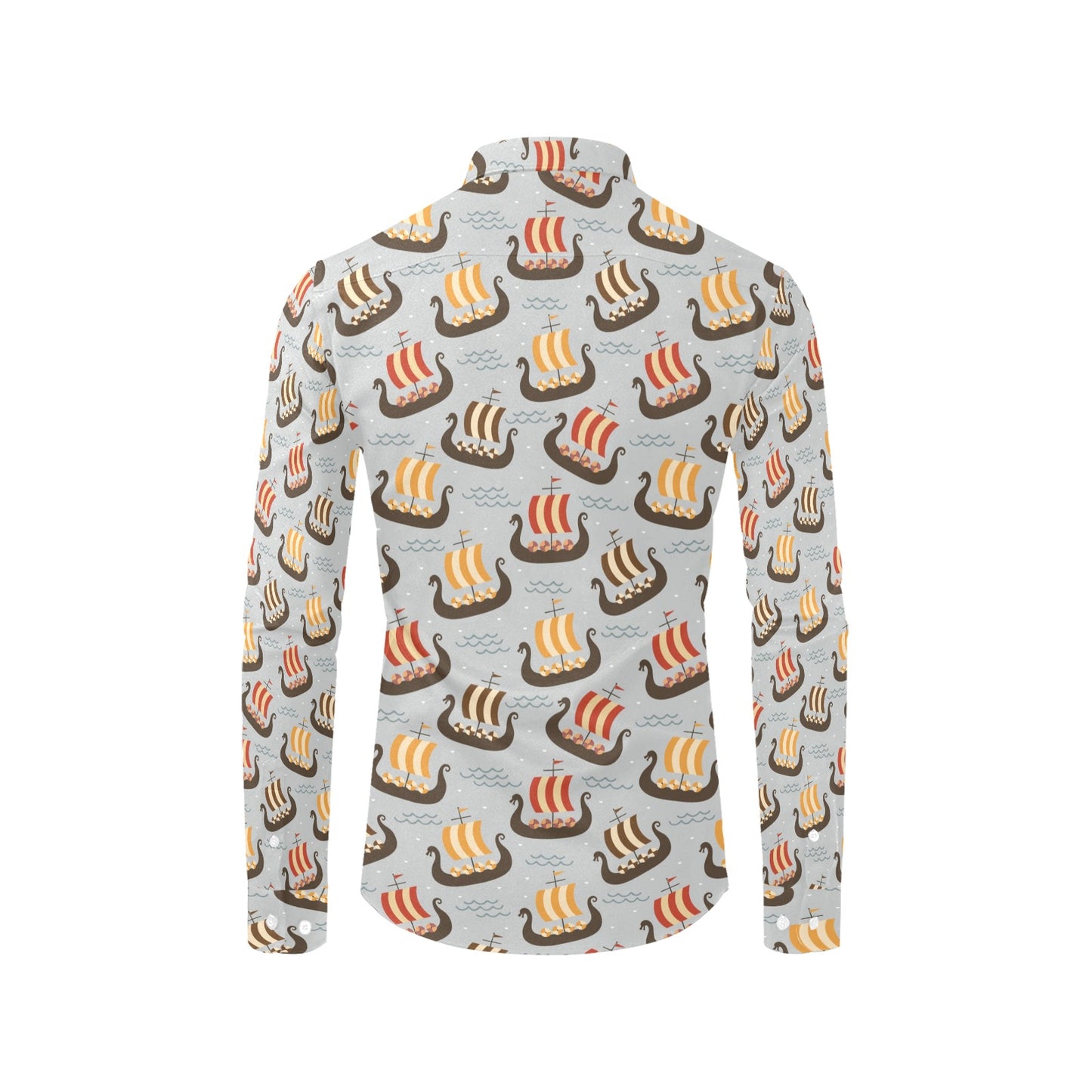 Vikings Print Design LKS308 Men's Long Sleeve Dress Shirt
