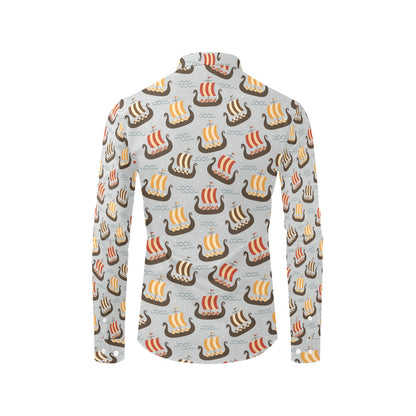 Vikings Print Design LKS308 Men's Long Sleeve Dress Shirt