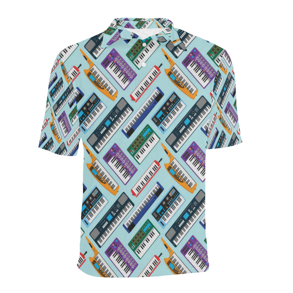 Synthesizer Pattern Print Design 02 Men Polo Shirt