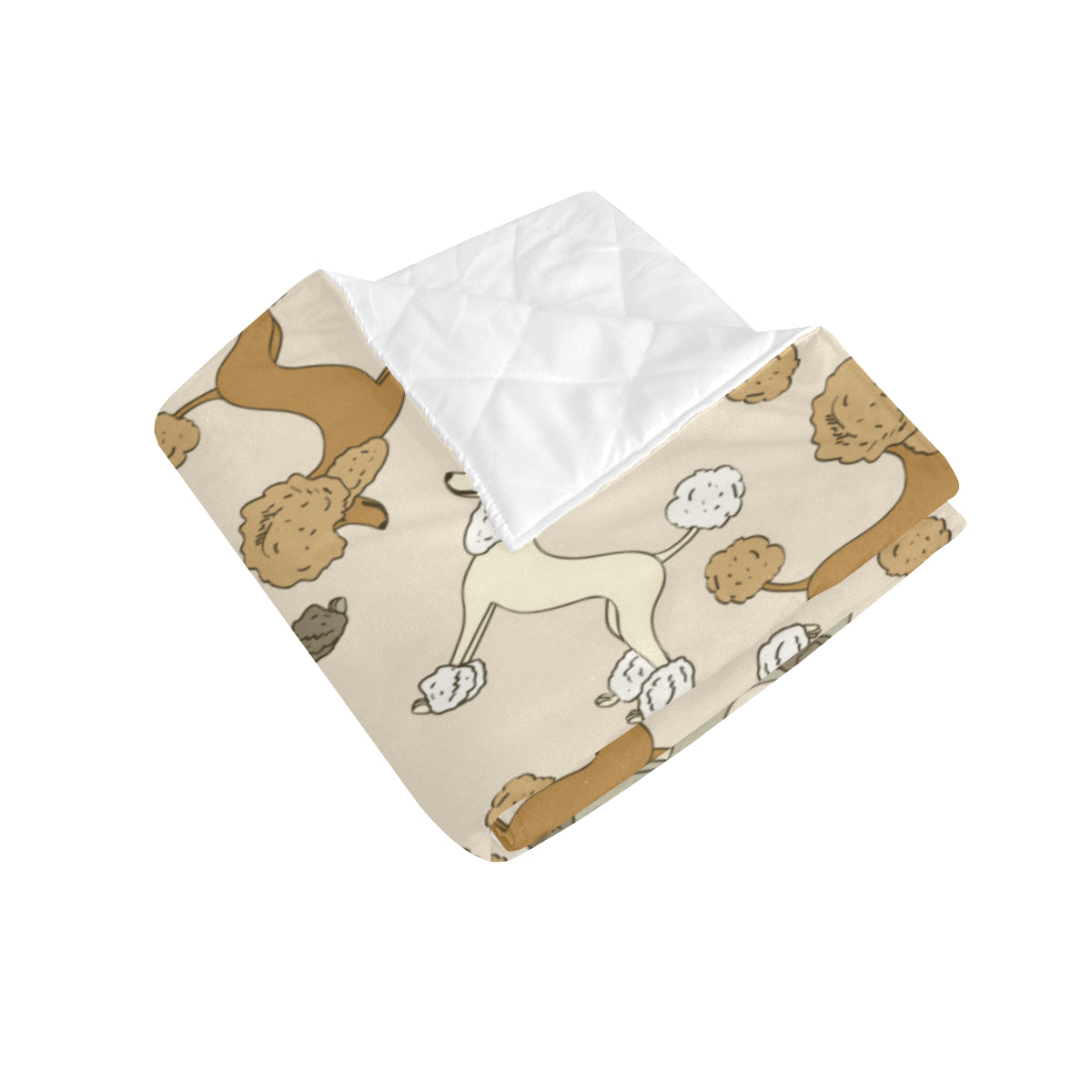 Poodle Pattern Print Design A01 Premium Quilt