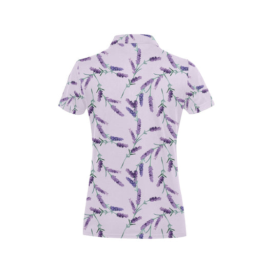 Lavender Pattern Print Design 02 Women's Polo Shirt