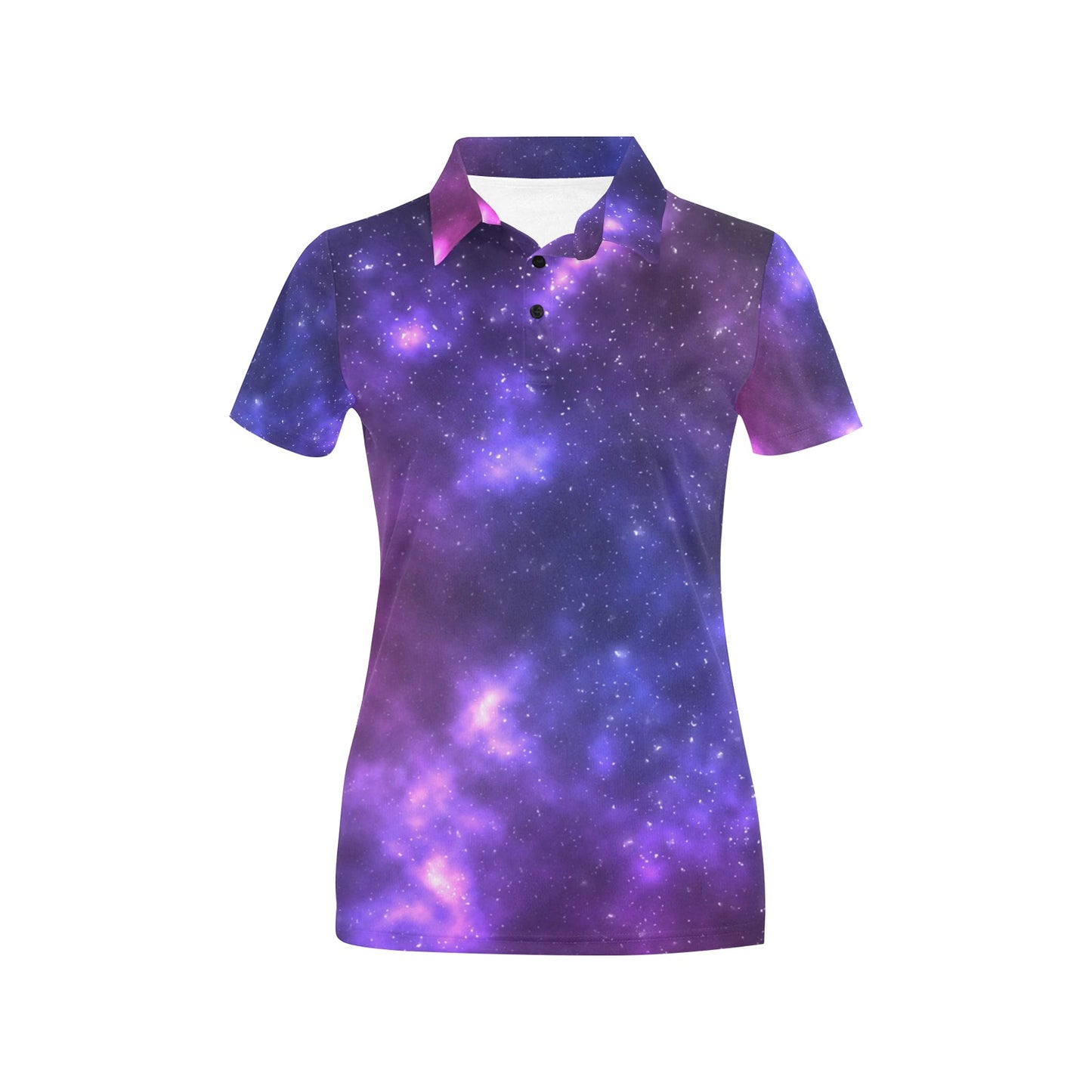 Celestial Purple Blue Galaxy Women's Polo Shirt