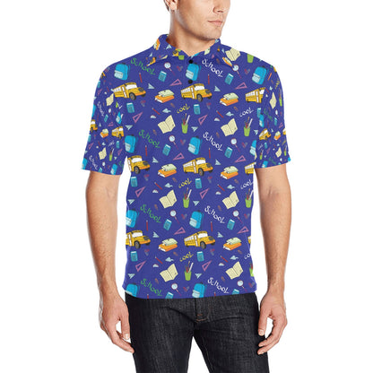 School Bus Print Design LKS307 Men Polo Shirt