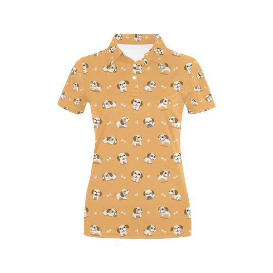 Shih Tzu Print Design LKS304 Women's Polo Shirt