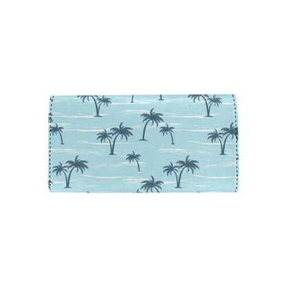 Palm Tree Pattern Print Design PT04 Women's Trifold Wallet