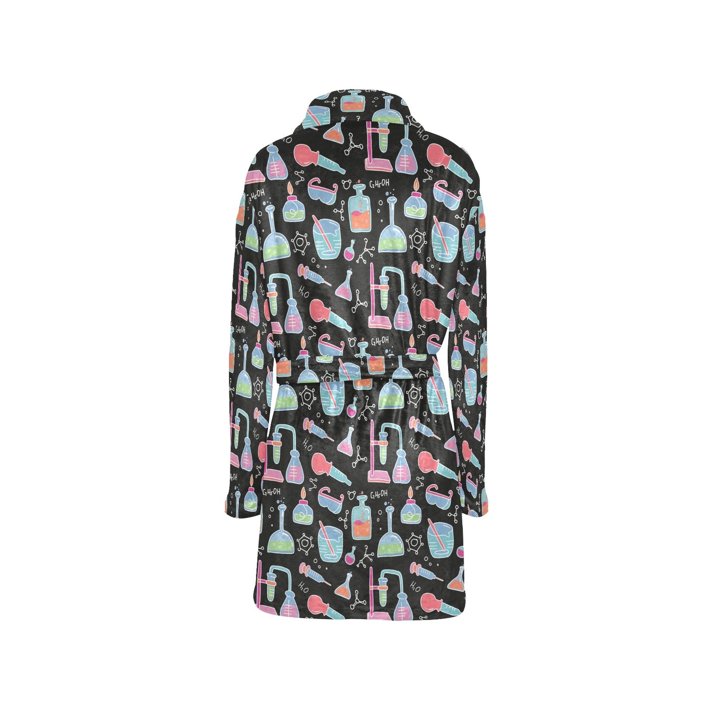 Chemical Pattern Print Design 06 Women's Fleece Robe