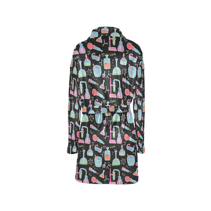 Chemical Pattern Print Design 06 Women's Fleece Robe