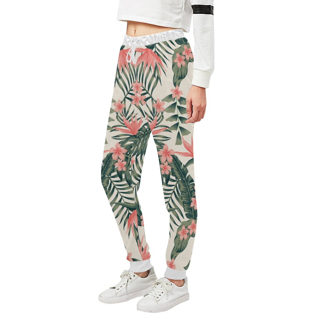 Tropical Flower Palm Leaves Unisex Sweatpants