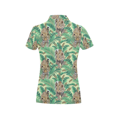 Leopard Pattern Print Design 03 Women's Polo Shirt