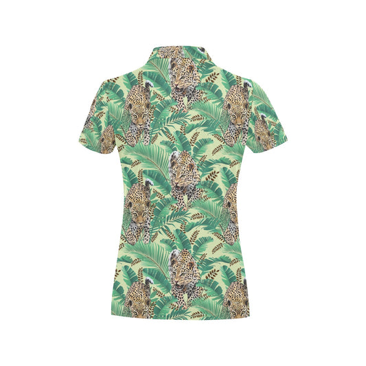 Leopard Pattern Print Design 03 Women's Polo Shirt