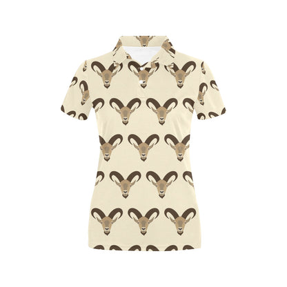 Goat Pattern Print Design 01 Women's Polo Shirt