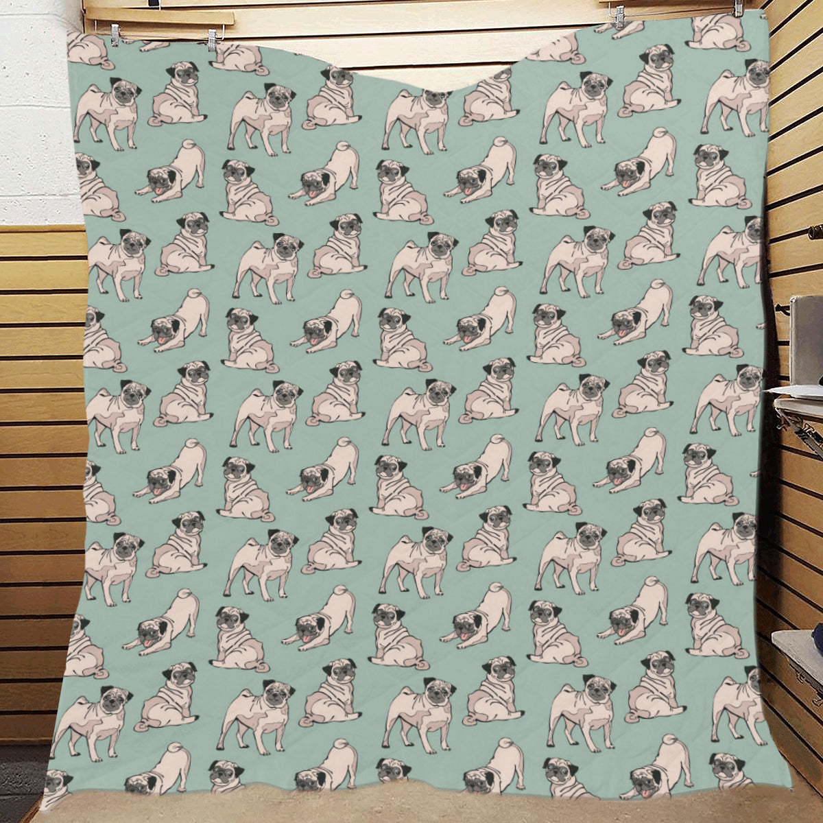 Pug Pattern Print Design A01 Premium Quilt