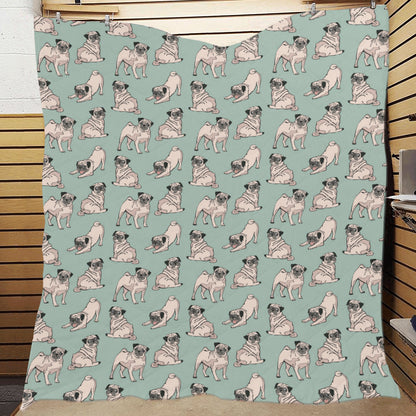 Pug Pattern Print Design A01 Premium Quilt