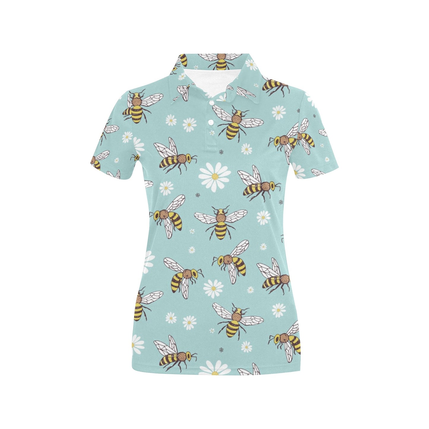 Bee Pattern Print Design BEE010 Women's Polo Shirt