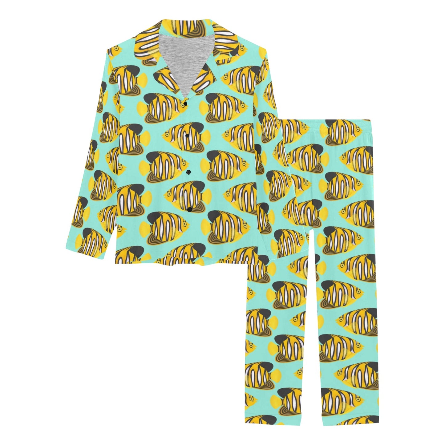 Angelfish Print Design LKS402 Women's Long Pajama Set