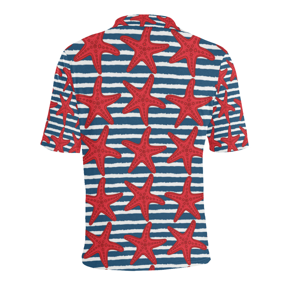 Starfish Red Pattern Print Design 02 Men Polo Shirt