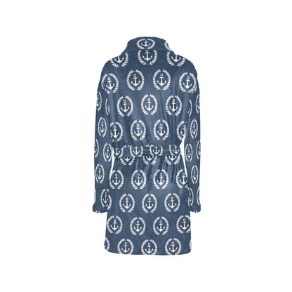 Anchor Pattern Print Design 04 Women's Fleece Robe
