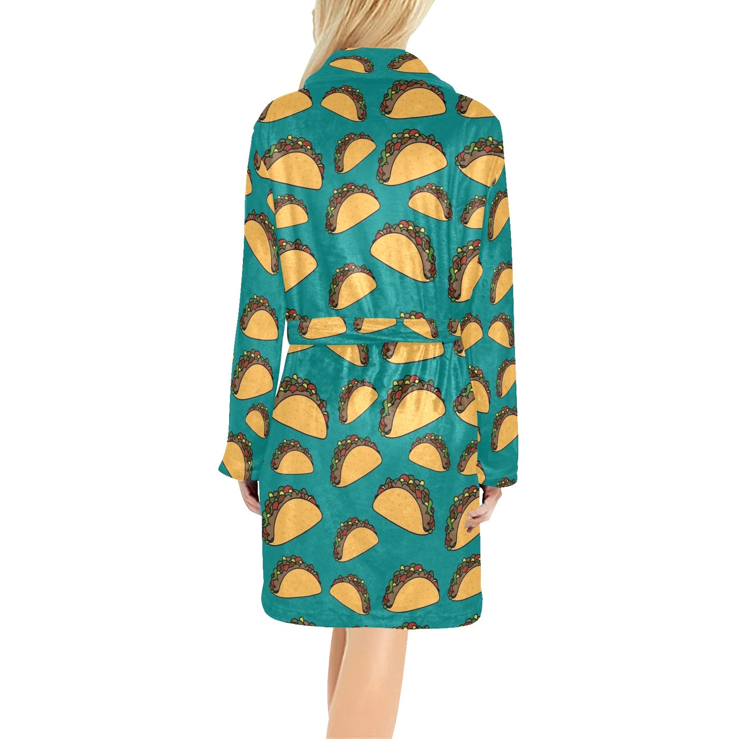 Taco Pattern Print Design TC07 Women's Fleece Robe