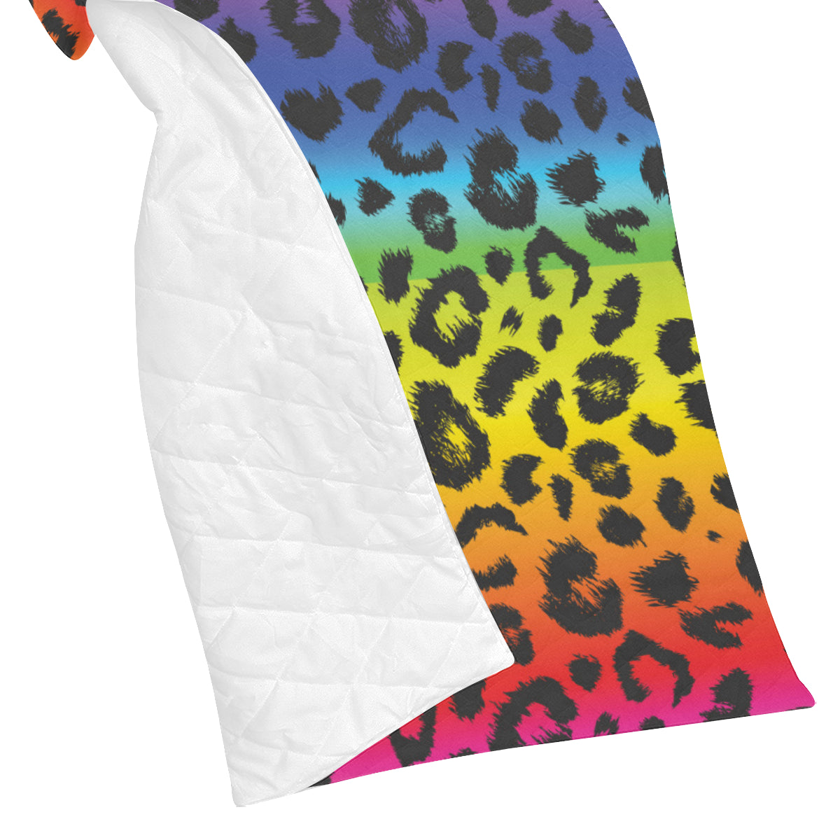 Rainbow Leopard Pattern Print Design A01 Premium Quilt