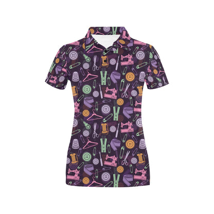 Sewing Equipment Print Design LKS306 Women's Polo Shirt
