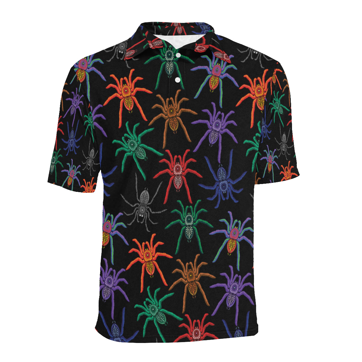 Tarantula Neon Color Pattern Print Design 03 Men Polo Shirt
