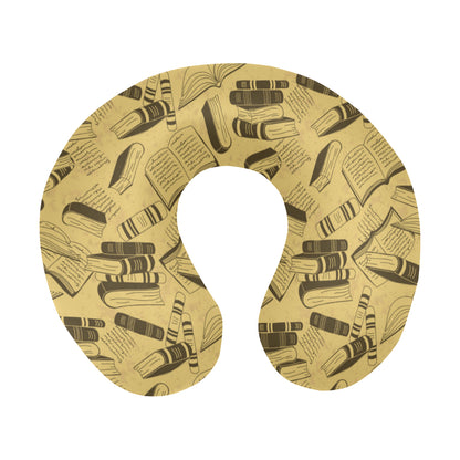 Book Pattern Print Design 02 U-Shaped Travel Neck Pillow