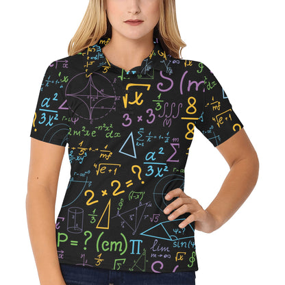 Math Pattern Print Design 03 Women's Polo Shirt