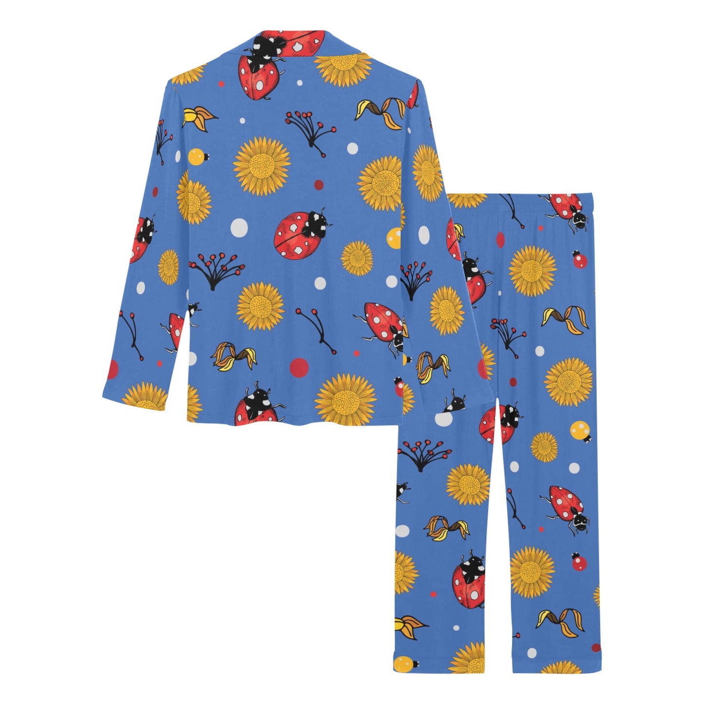 Ladybug Pattern Print Design 05 Women's Long Pajama Set
