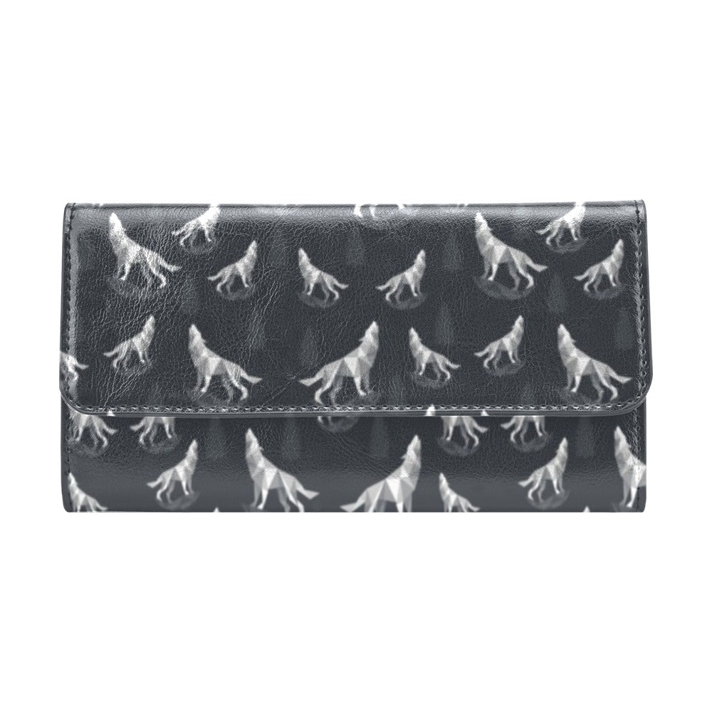 Wolf Print Design LKS303 Women's Trifold Wallet