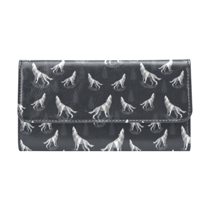Wolf Print Design LKS303 Women's Trifold Wallet
