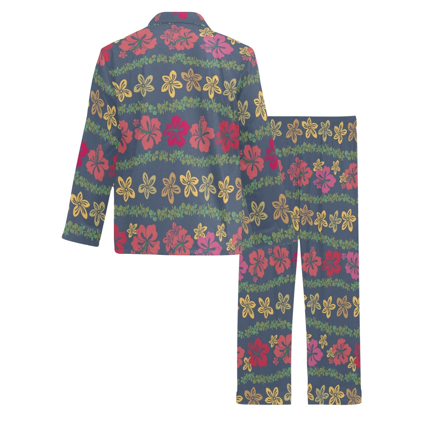 Hawaiian Themed Pattern Print Design H018 Men's Long Pajama Set