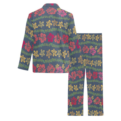 Hawaiian Themed Pattern Print Design H018 Men's Long Pajama Set